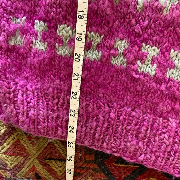 Handmade in Chile slouchy oversized chunky hippie sweater wool jumper - Picture 15 of 16